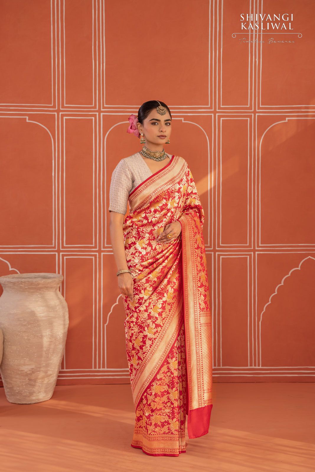 Red Handwoven Banarasi Silk Saree