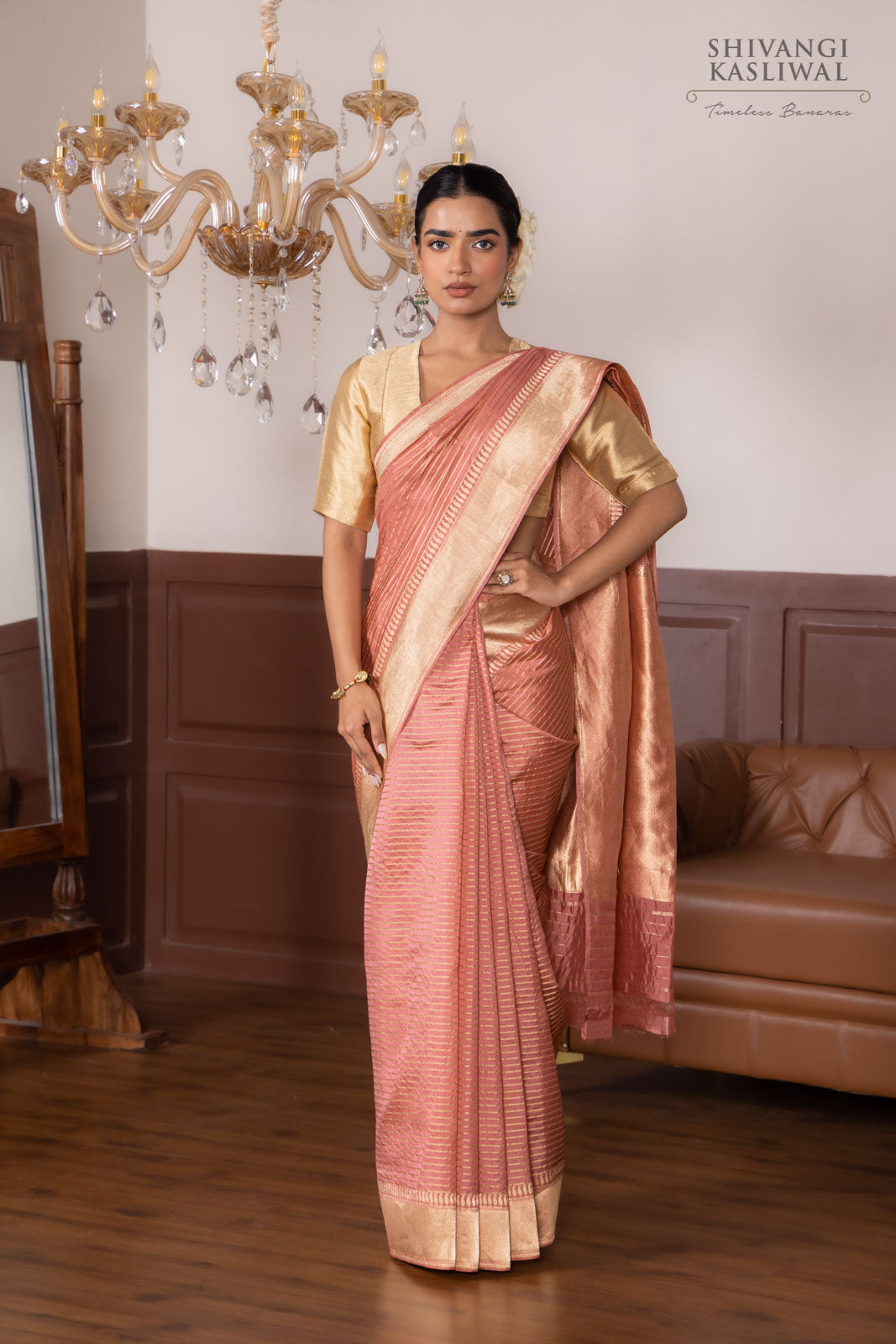 Pink Handwoven Banarasi Kadhua Silk Saree