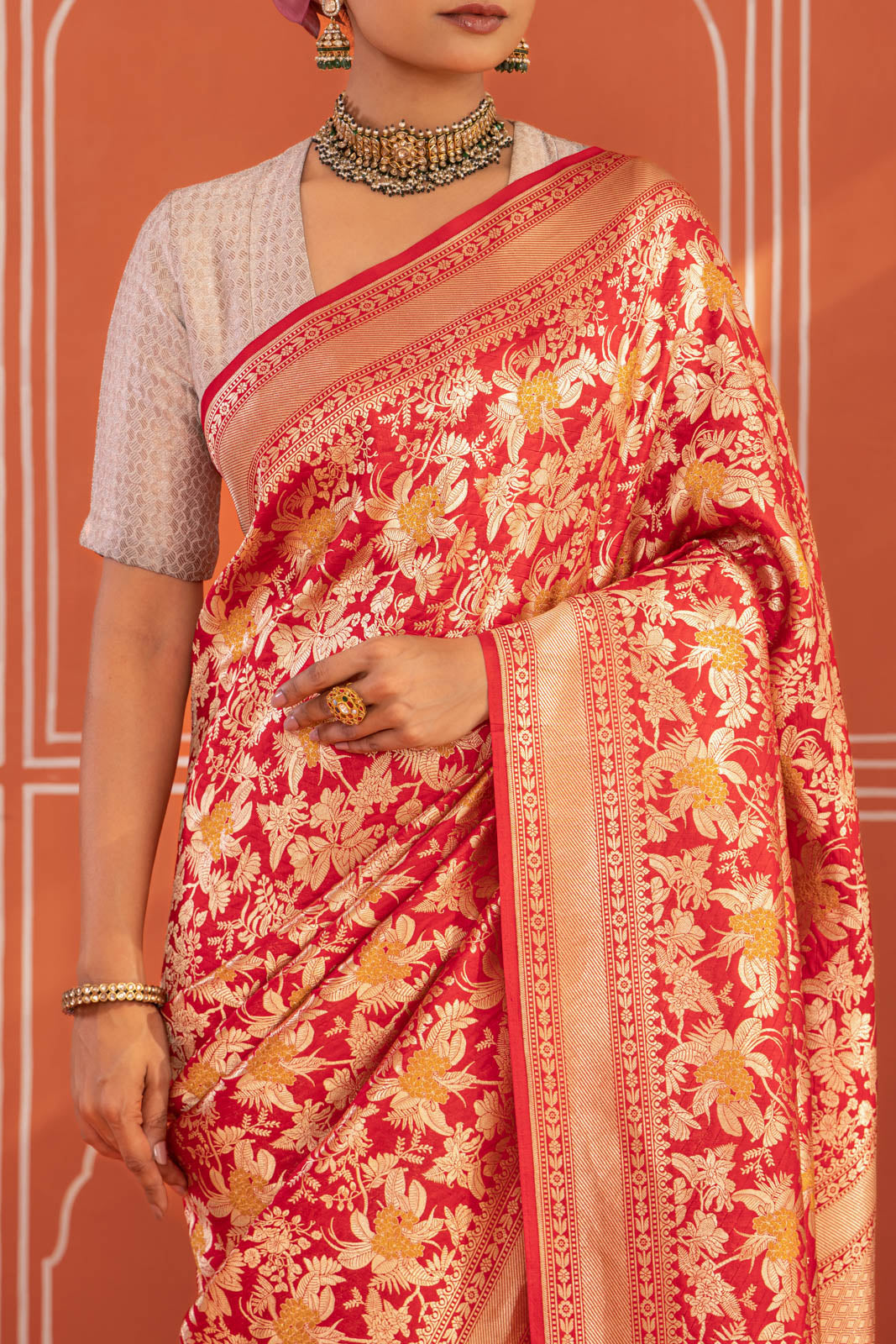 Red Handwoven Banarasi Silk Saree