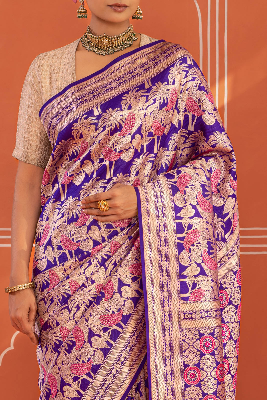 Purple Handwoven Banarasi Silk Saree