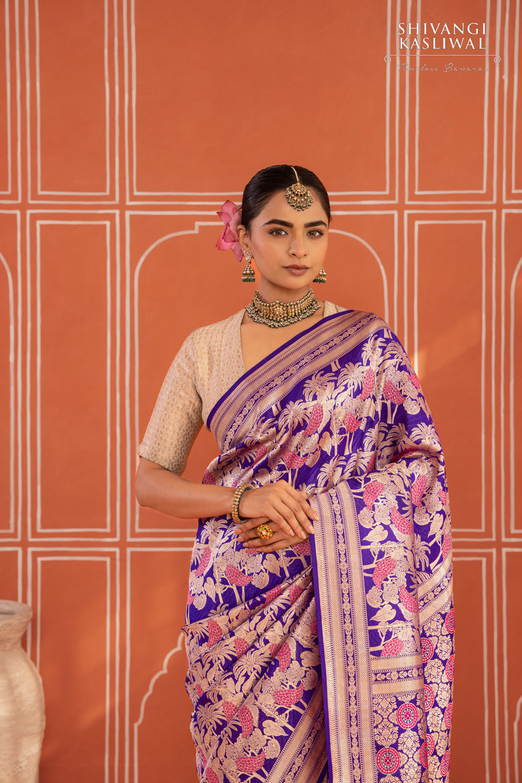 Purple Handwoven Banarasi Silk Saree