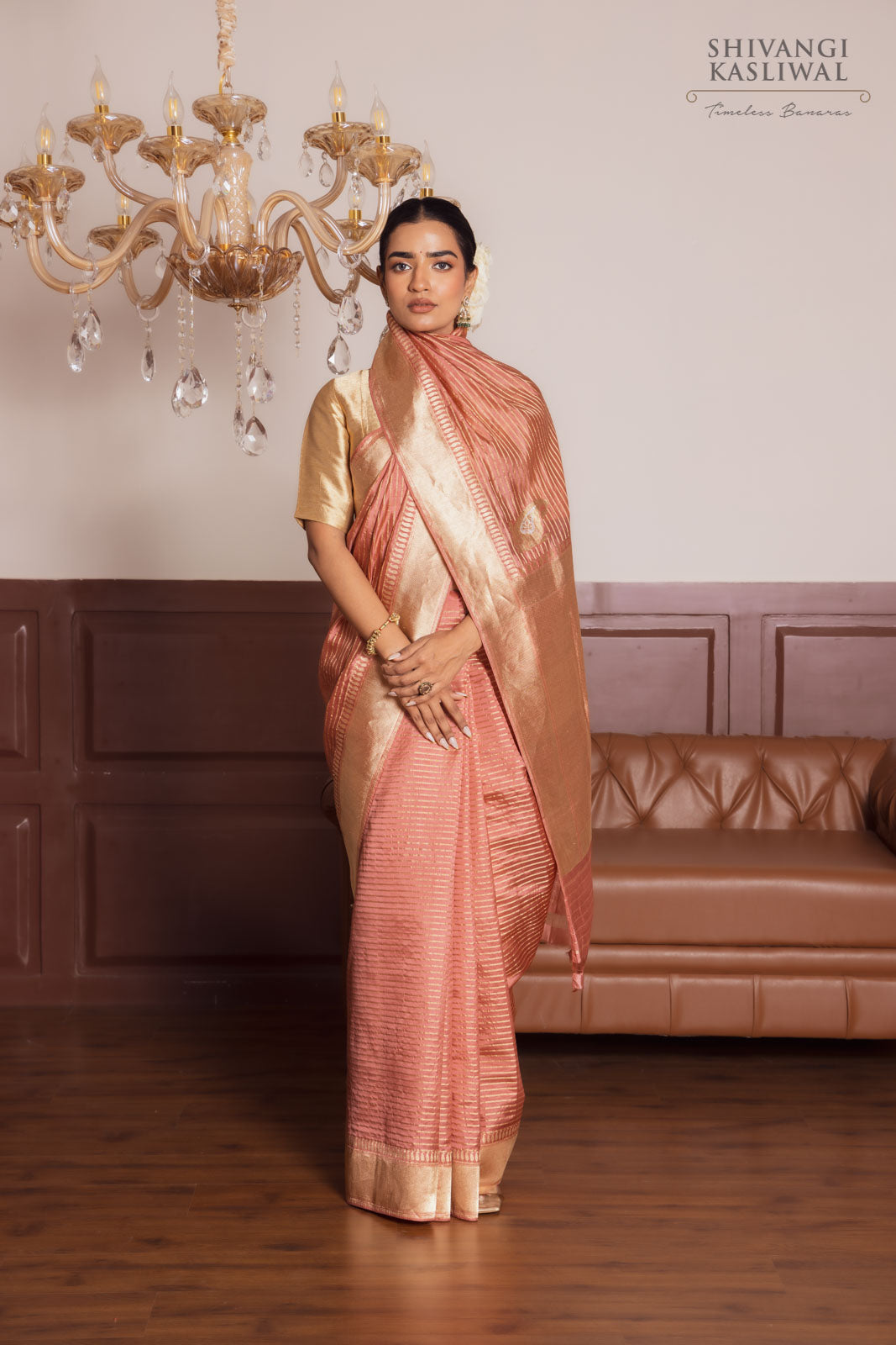 Pink Handwoven Banarasi Kadhua Silk Saree