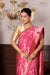 Pink Dual Tone Handwoven Banarasi Silk Saree