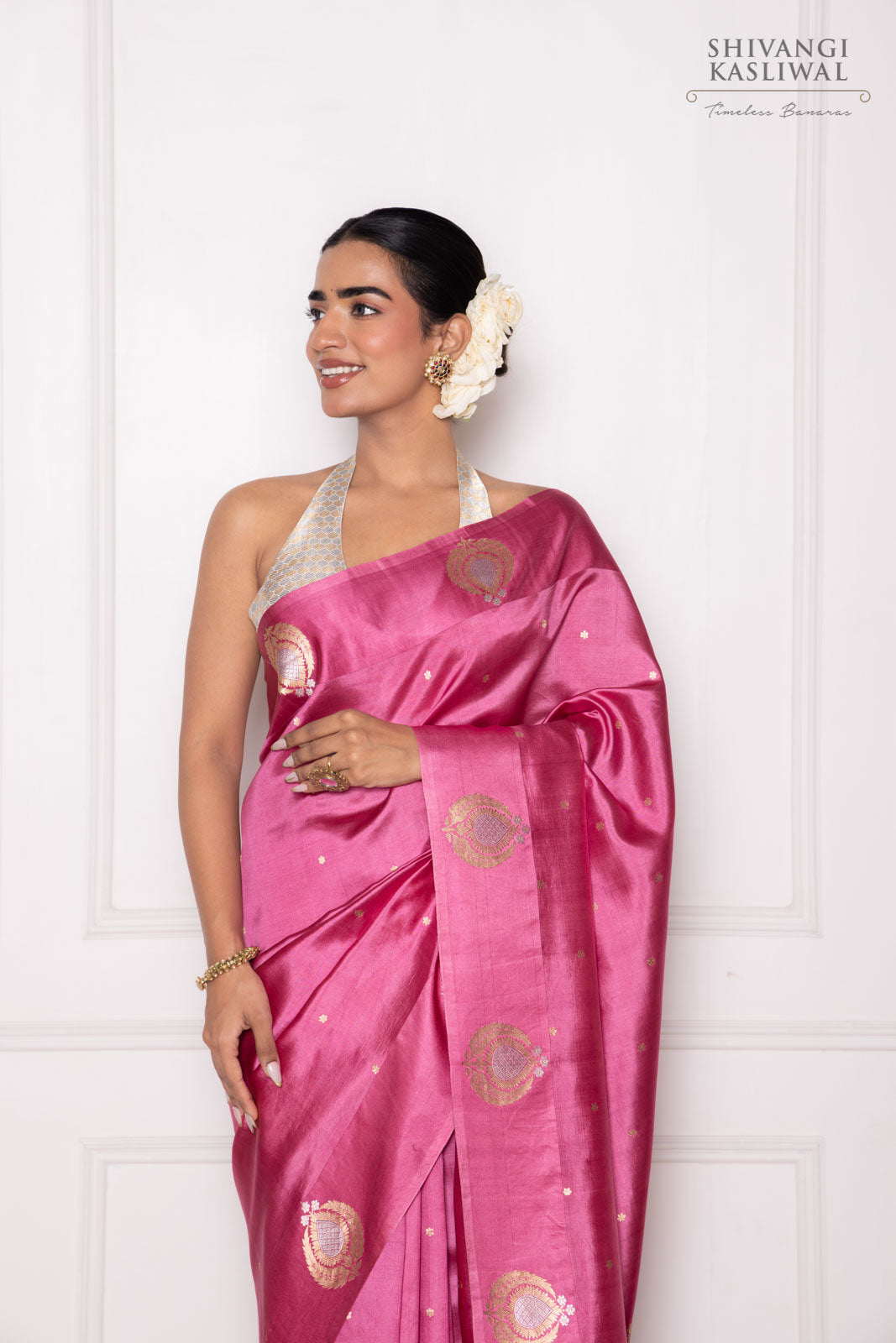 Pink Handwoven Banarasi Pure Silk Saree