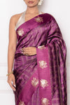 Wine Handwoven Banarasi Pure Silk Saree