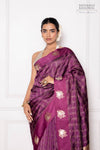 Wine Handwoven Banarasi Pure Silk Saree