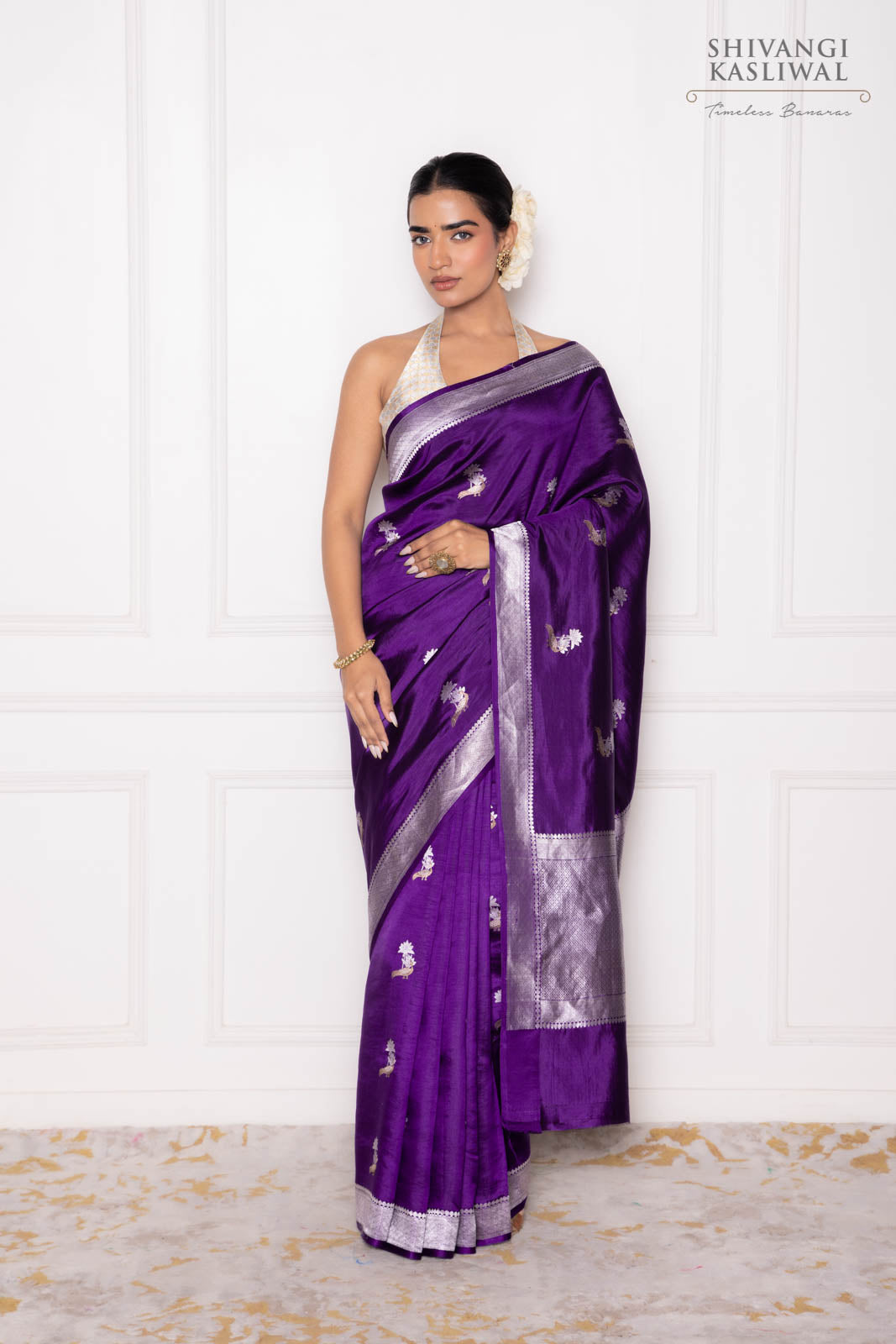 Purple Handwoven Banarasi Pure Silk Saree