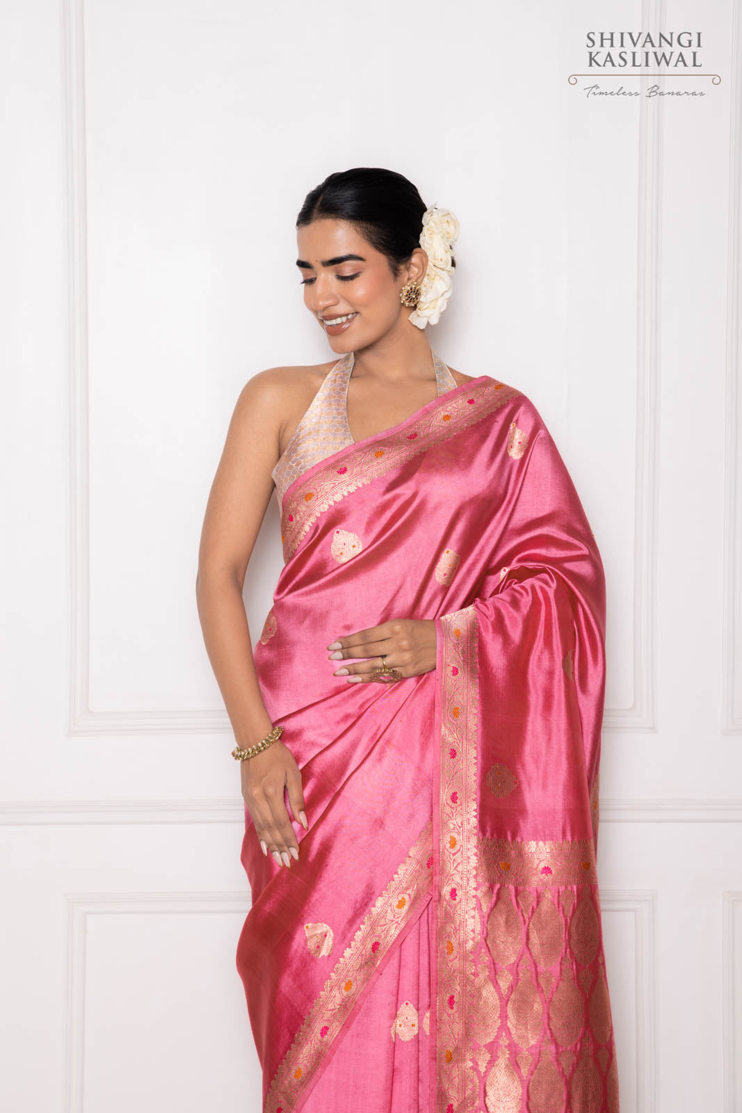 Pink Handwoven Banarasi Pure Silk Saree