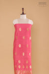 Pink Handwoven Banarasi Chiniya Silk Suit Piece