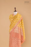 Peach Pink Handwoven Banarasi Chanderi Tissue Suit Piece