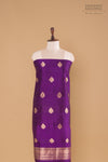 Purple Handwoven Banarasi Raw Silk Suit Piece