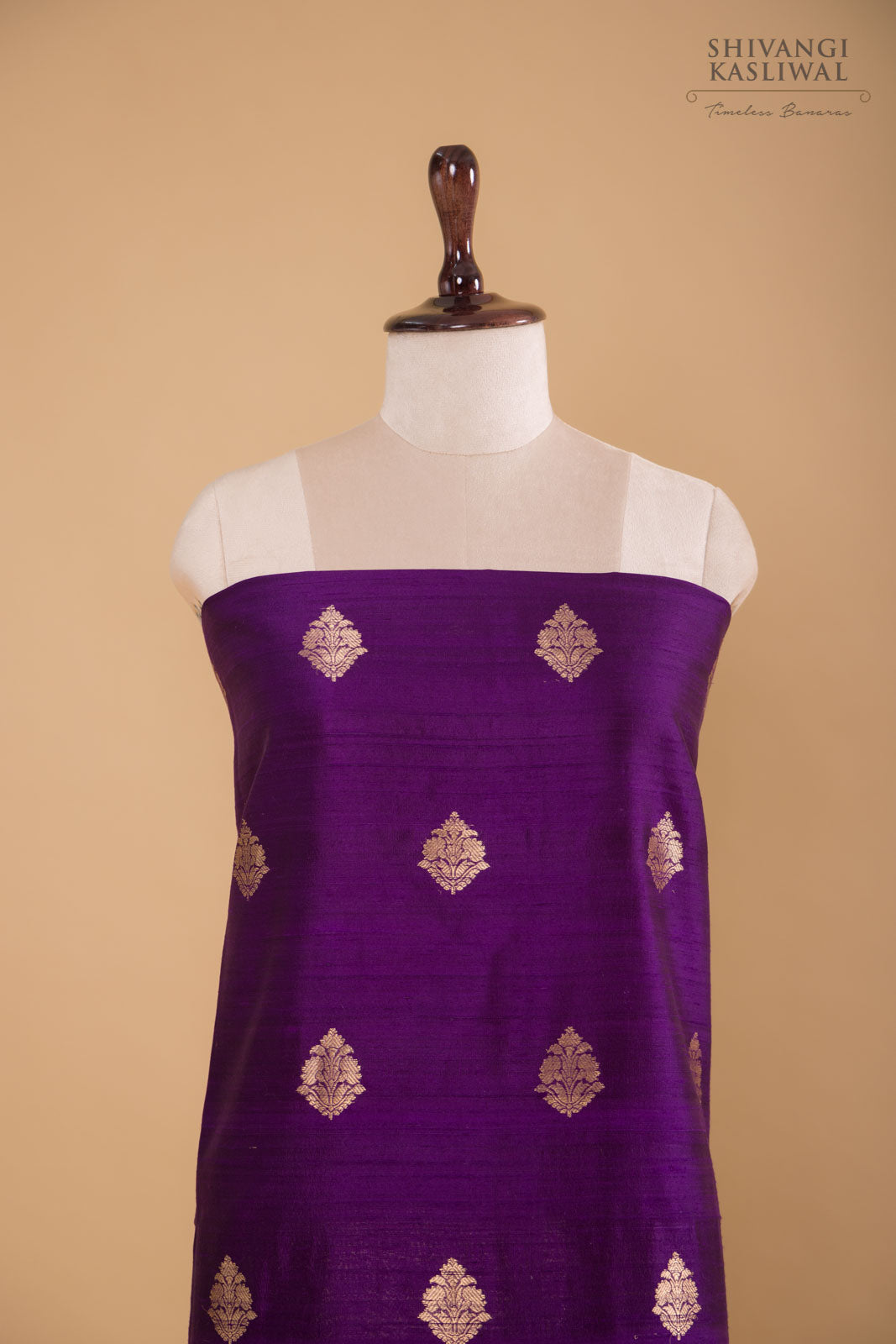 Purple Handwoven Banarasi Raw Silk Suit Piece