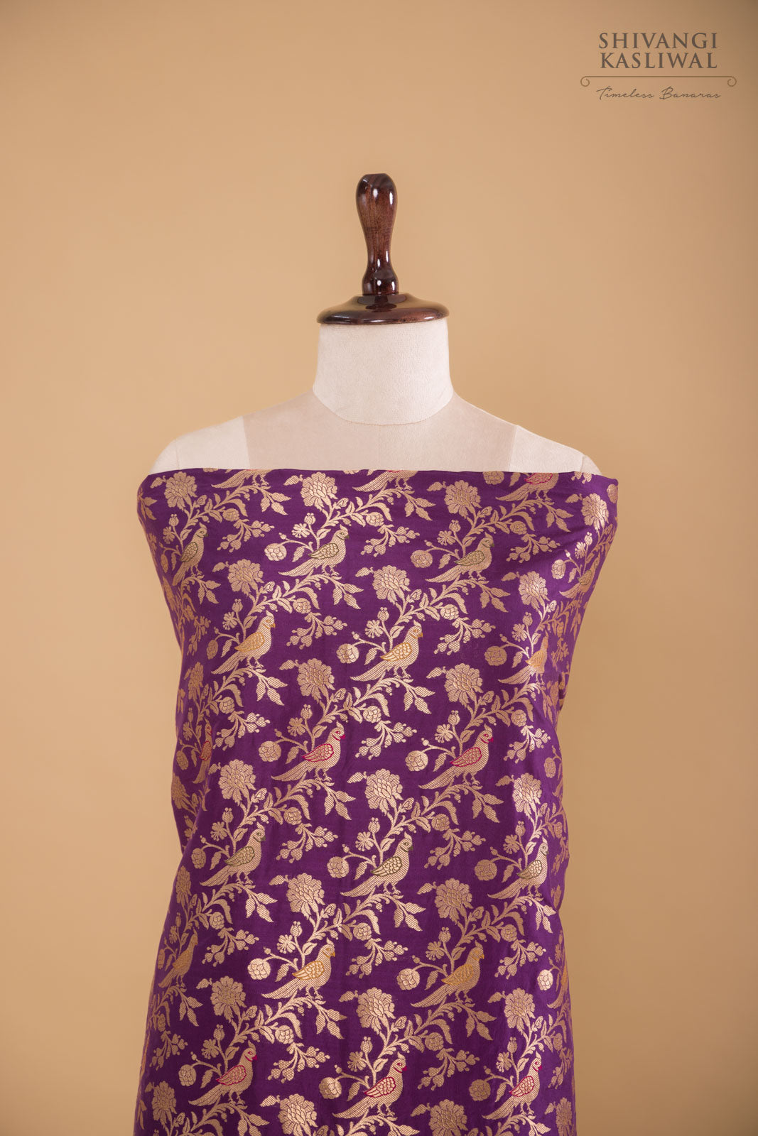 Purple Handwoven Banarasi Silk Suit Piece