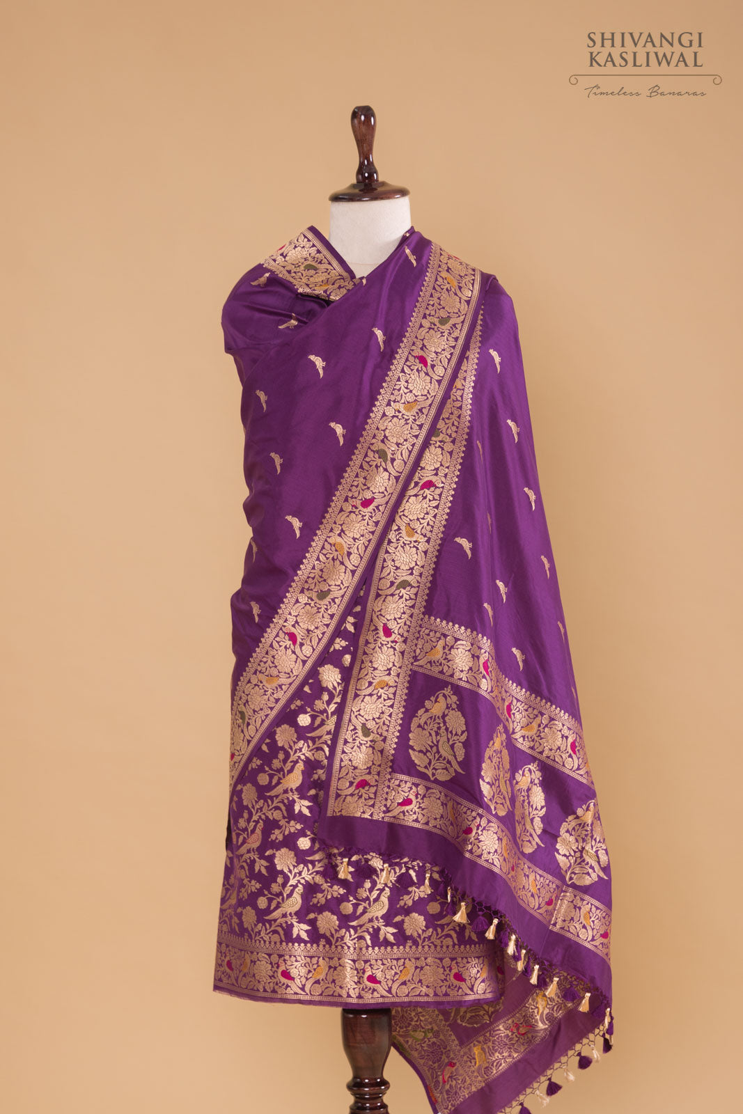 Purple Handwoven Banarasi Silk Suit Piece