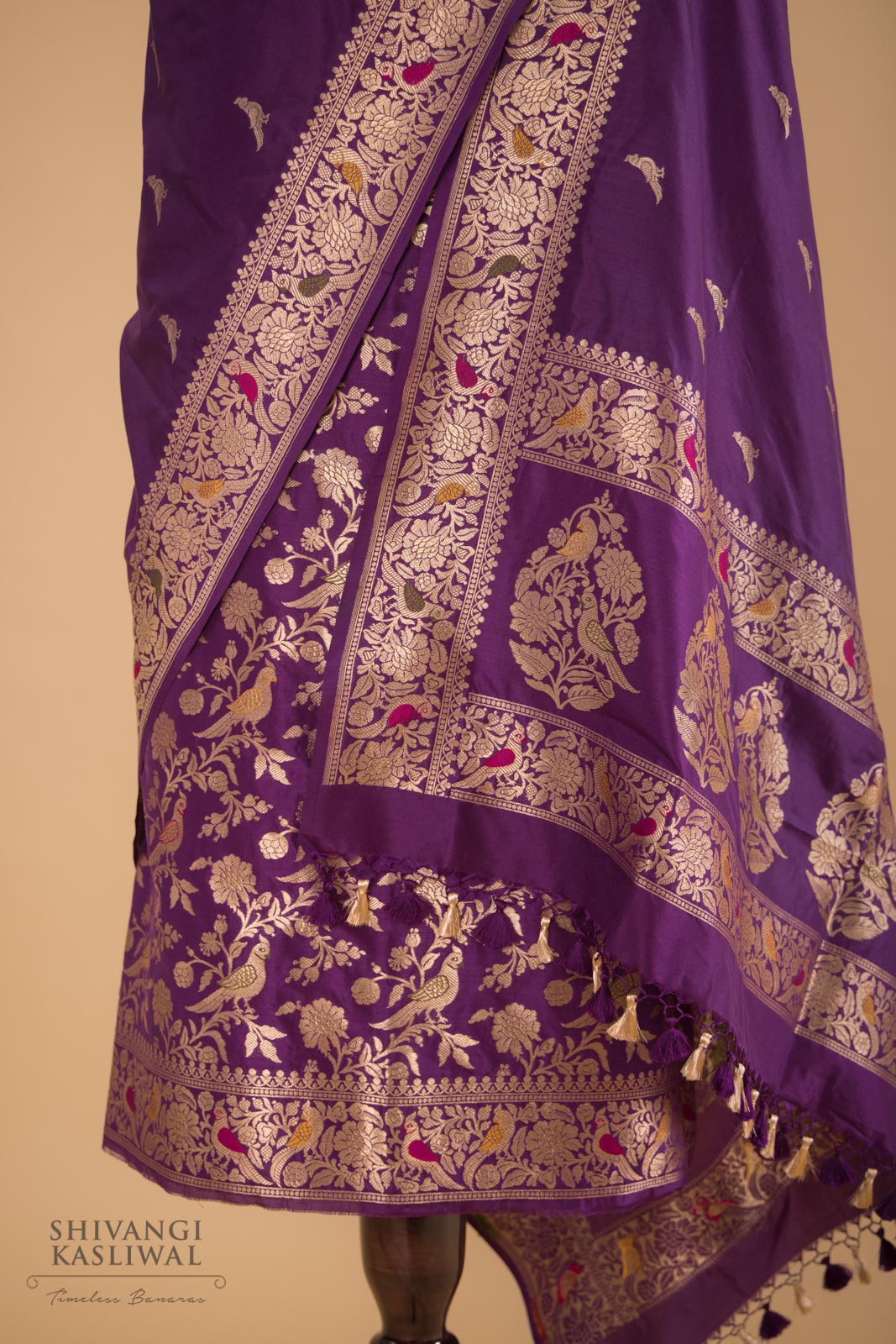 Purple Handwoven Banarasi Silk Suit Piece