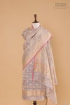 Grey Handwoven Banarasi Tissue Silk Suit Piece