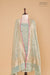 Mint Blue Handwoven Banarasi Tissue Silk Suit Piece