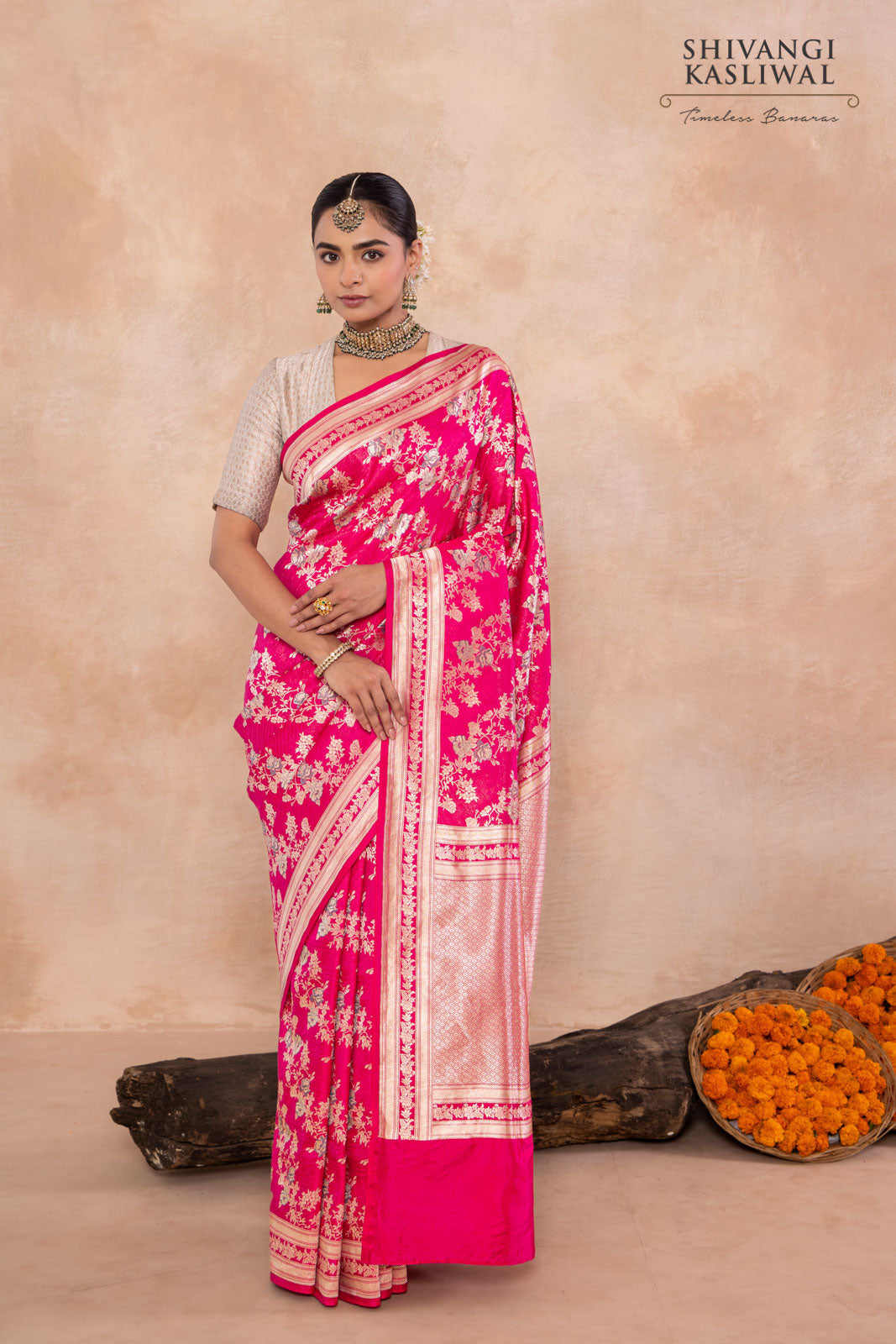 Pink Handwoven Banarasi Silk Saree