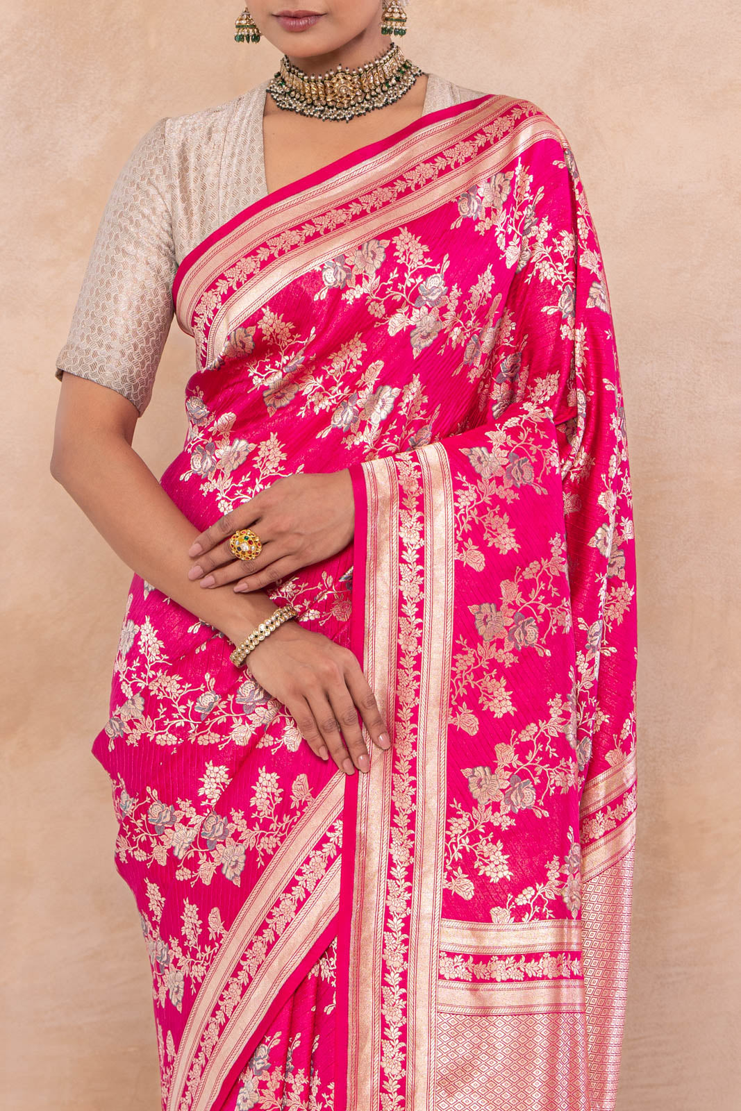 Pink Handwoven Banarasi Silk Saree