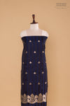 Black Blue Handwoven Banarasi Silk Suit Piece