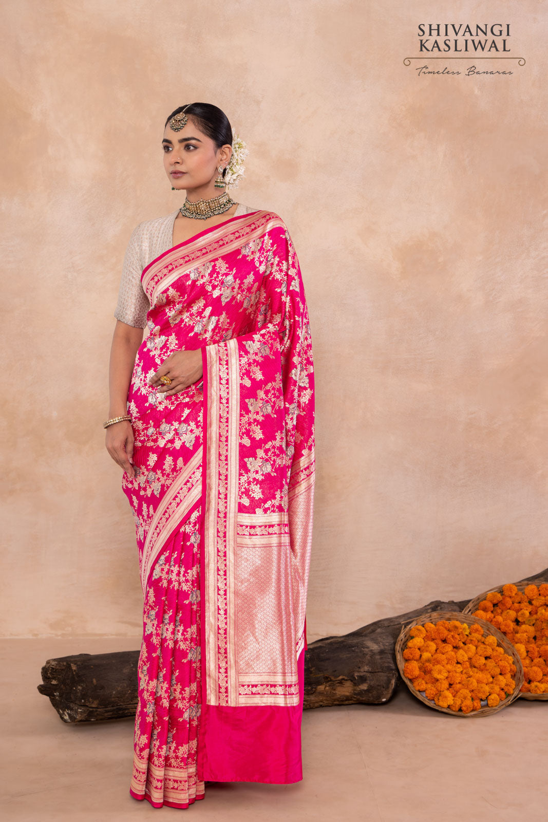Pink Handwoven Banarasi Silk Saree