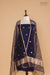 Black Blue Handwoven Banarasi Silk Suit Piece
