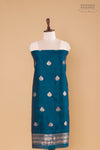 Peacock Blue Handwoven Banarasi Raw Silk Suit Piece
