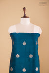 Peacock Blue Handwoven Banarasi Raw Silk Suit Piece