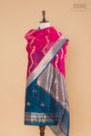 Peacock Blue Handwoven Banarasi Raw Silk Suit Piece