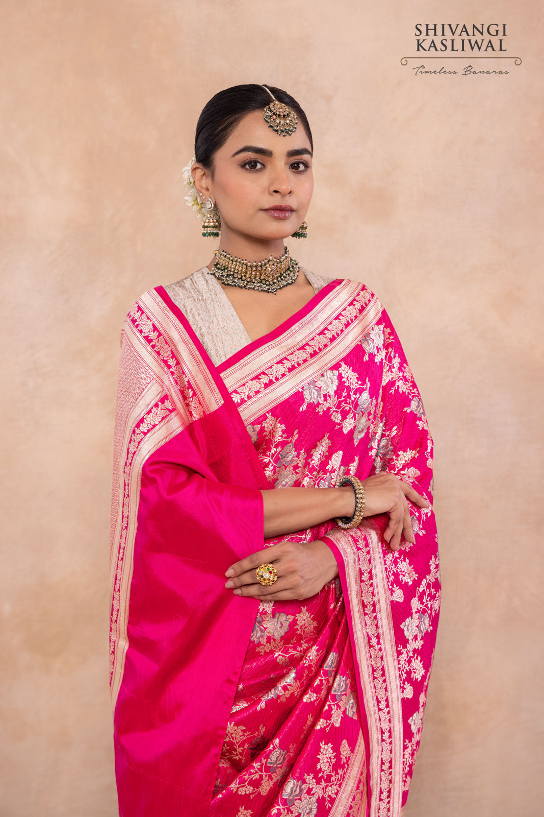 Pink Handwoven Banarasi Silk Saree