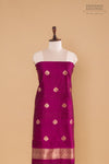 Magenta Pink Handwoven Banarasi Raw Silk Suit Piece