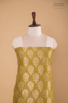 Green Handwoven Banarasi Chanderi Suit Piece