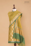 Green Handwoven Banarasi Chanderi Suit Piece