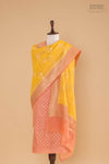 Peach Pink Handwoven Banarasi Chanderi Tissue Suit Piece