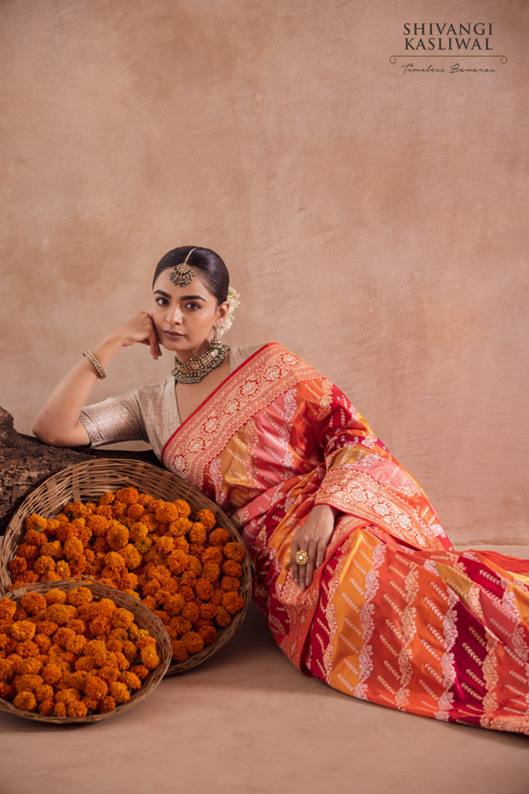 Multicolor Rangkat Handwoven Banarasi Kadhua Silk Saree