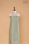 Turquoise Blue Handwoven Banarasi Chanderi Tissue Suit Piece