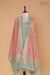 Turquoise Blue Handwoven Banarasi Chanderi Tissue Suit Piece