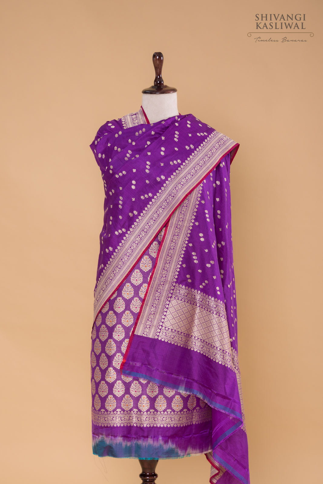 Purple Handwoven Banarasi Silk Suit Piece