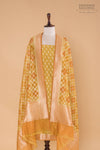 Mustard Yellow Handwoven Banarasi Chanderi Suit Piece