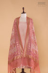 Baby Pink Handwoven Banarasi Chanderi Suit Piece