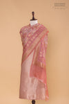 Baby Pink Handwoven Banarasi Chanderi Suit Piece