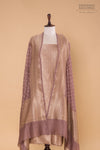 Brown Handwoven Banarasi Chanderi Suit Piece