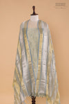 Blue Handwoven Banarasi Chanderi Suit Piece