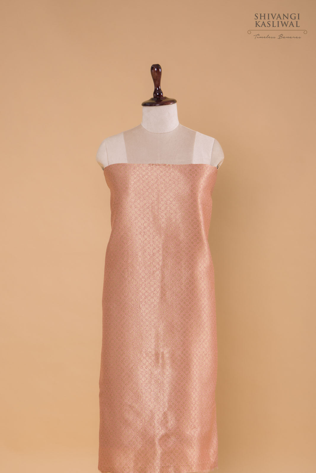 Pink Handwoven Banarasi Chanderi Suit Piece