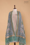 Powder Blue Handwoven Banarasi Chanderi Suit Piece
