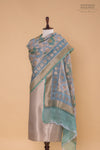 Powder Blue Handwoven Banarasi Chanderi Suit Piece