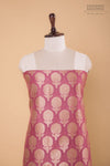 Onion Pink Handwoven Banarasi Chanderi Suit Piece