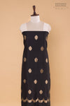 Black Handwoven Banarasi Chiniya Silk Suit Piece