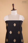 Black Handwoven Banarasi Chiniya Silk Suit Piece