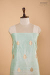 Mint Blue Handwoven Banarasi Chiniya Silk Suit Piece